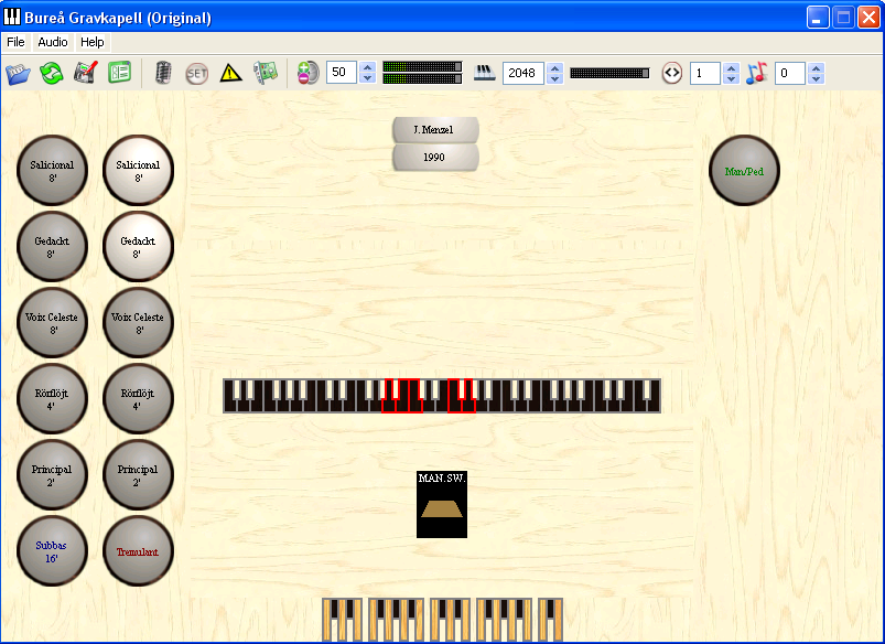 Grandorgue met het Bure Funeral Chapel sampleset (orginineel)